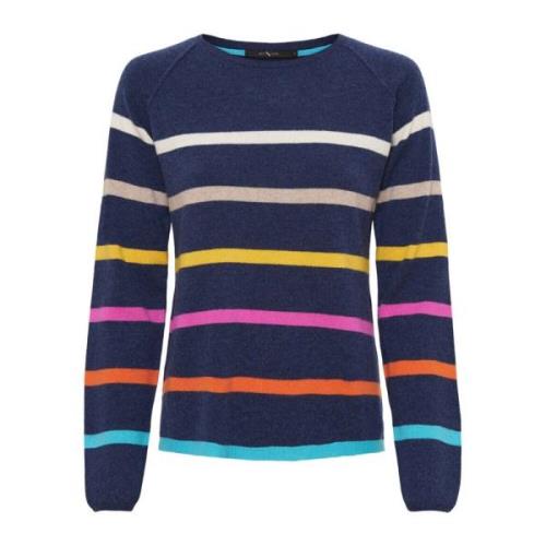 Btfcph Cashmere Randig Pullover Midnatt Blå Melange Multicolor, Dam