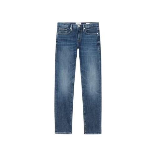 Frame Slim Straight Leg Jeans Blue, Herr