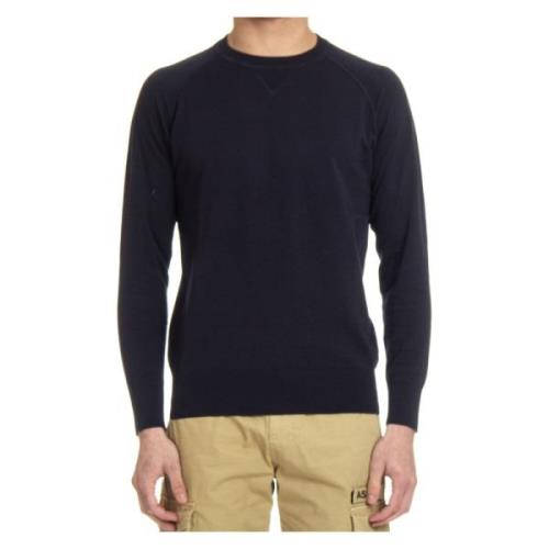 Aspesi Round-neck Knitwear Blue, Herr