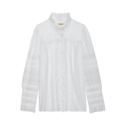 Zadig & Voltaire Trevy Tomboy Skjorta Svart Bomull Blus White, Dam