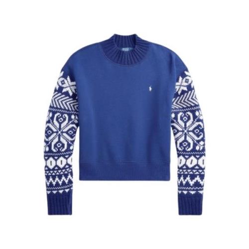 Ralph Lauren Midnight Royal Tryckt Sweatshirt Blue, Dam