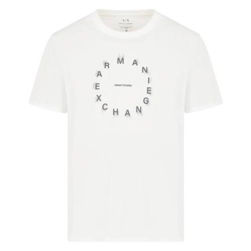 Armani Exchange Logotyp Klocka Cream T-shirts och Polos White, Herr