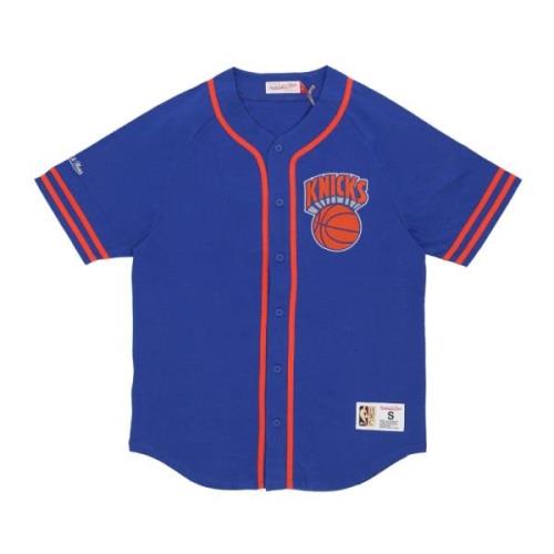 Mitchell & Ness NBA Vintage Logo Button Front Jersey Blue, Herr