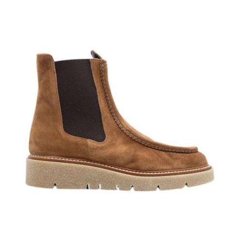 Pedro Miralles Cognac Läder Chelsea Boots Brown, Dam