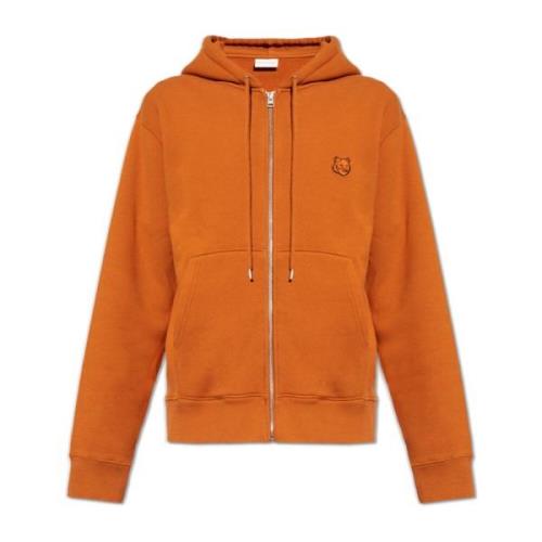 Maison Kitsuné Hoodie med logotyp Brown, Herr