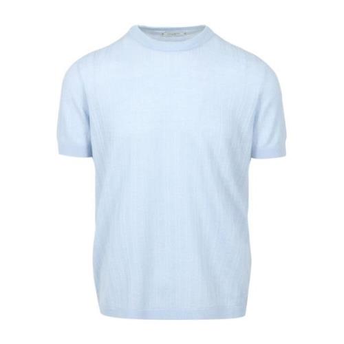 Paolo Pecora Klarblå Bomull Crew-neck T-shirt Blue, Herr