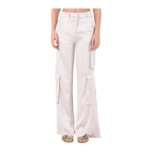 Actualee Wide Trousers Beige, Dam