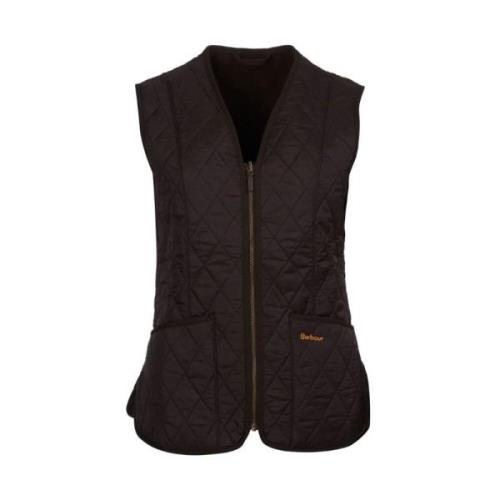 Barbour Brun Gilet med Dragkedja och Logo Brown, Dam