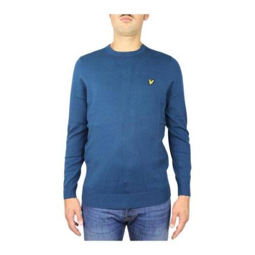 Lyle & Scott Bomull Merino Crew Jumper Blue, Herr