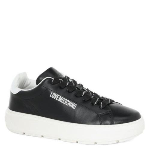 Love Moschino Modig Sneaker i Vitt Läder Black, Dam