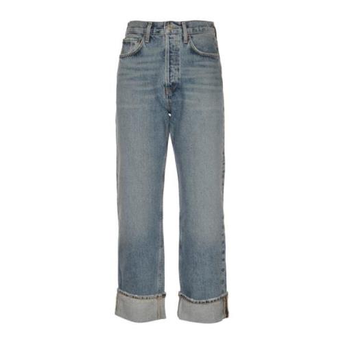 Agolde Straight Jeans Blue, Dam