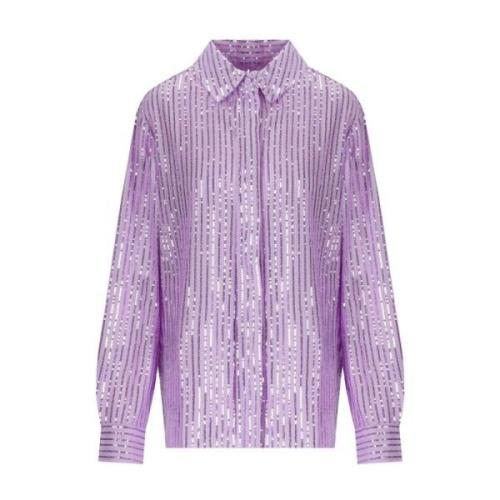 Stine Goya Lila Paljettapplikation Oversized Skjorta Purple, Dam