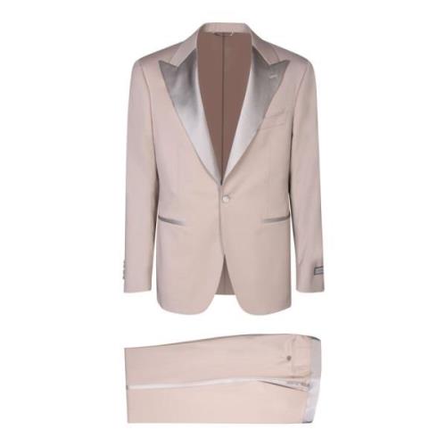 Canali Single Breasted Suits White, Herr