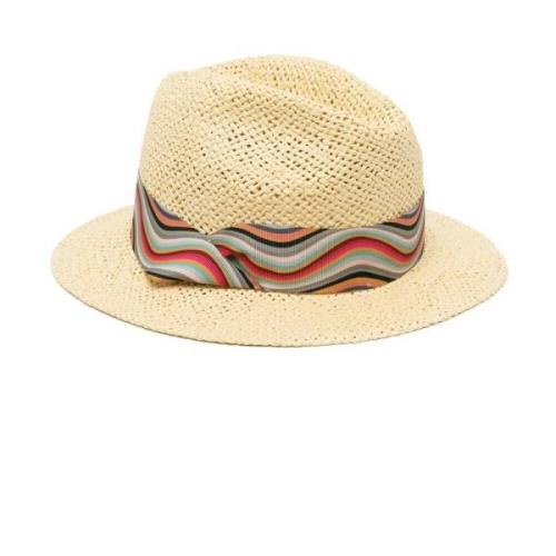 Paul Smith Beige Bandkantad Fedora Hat Beige, Dam