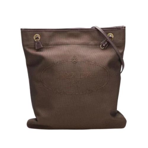 Prada Vintage Pre-owned Canvas crossbodyvskor Brown, Dam