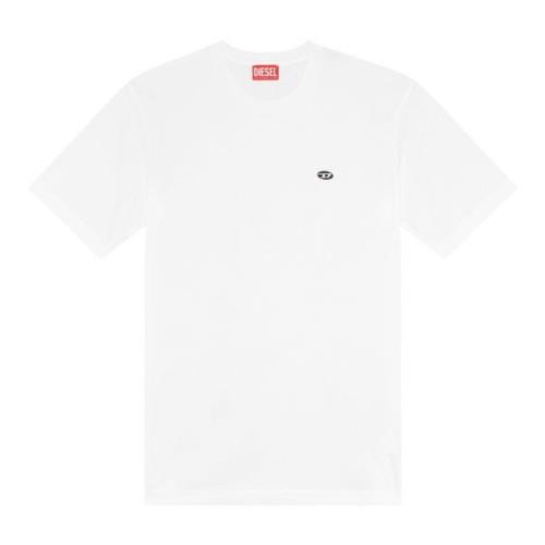 Diesel T-shirt med oval D-patch White, Herr