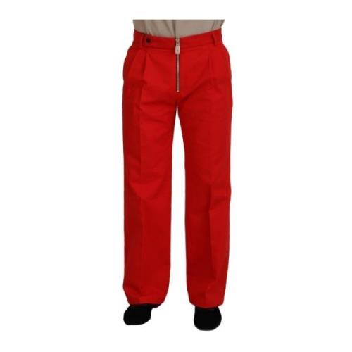 Dolce & Gabbana Straight Trousers Red, Herr