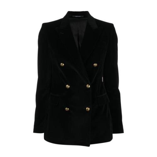 Tagliatore Svart dubbelknäppt blazer Black, Dam