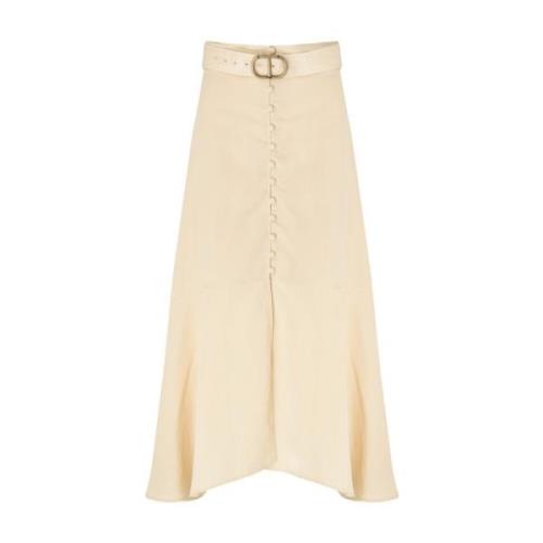 Twinset Almond Milk Midi Kjol Beige, Dam