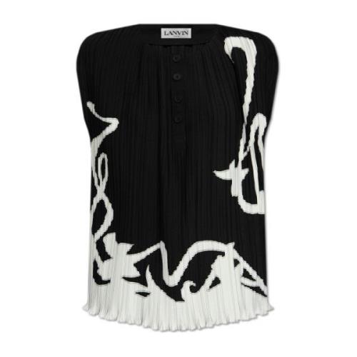 Lanvin Veckad topp Black, Dam