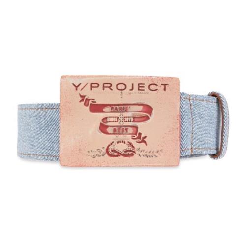 Y/Project Denim bälte Blue, Herr