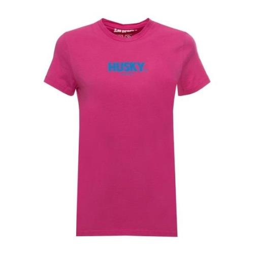 Husky Original Dam Logo Bomull T-shirt Kort Ärm Pink, Dam