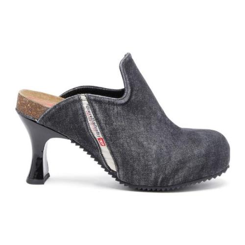 Diesel D-Woodstock W - Denim mules Black, Dam