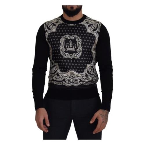 Dolce & Gabbana Round-neck Knitwear Black, Herr