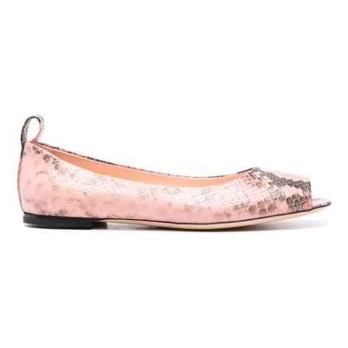 AGL Snake Effect Ballerina Skor Pink, Dam