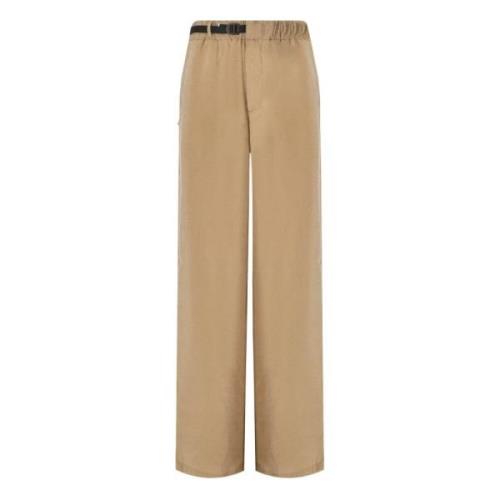 White Sand Wide Trousers Beige, Dam