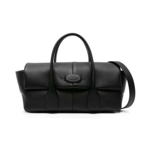 Tod's Lyxig Svart Läder Toteväska Black, Dam