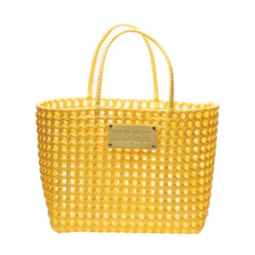 Msgm Tote Bags Yellow, Dam