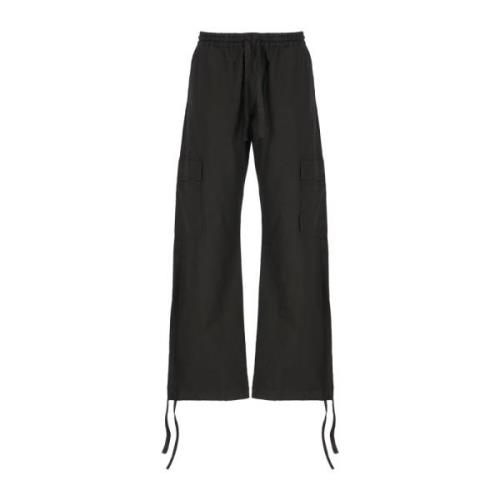 Msgm Wide Trousers Black, Herr