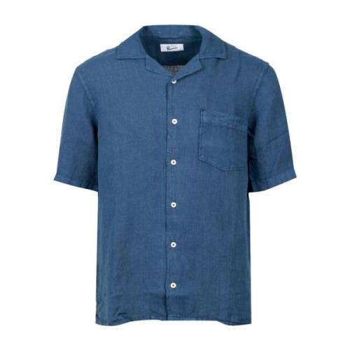 Roy Roger's Short Sleeve Shirts Blue, Herr