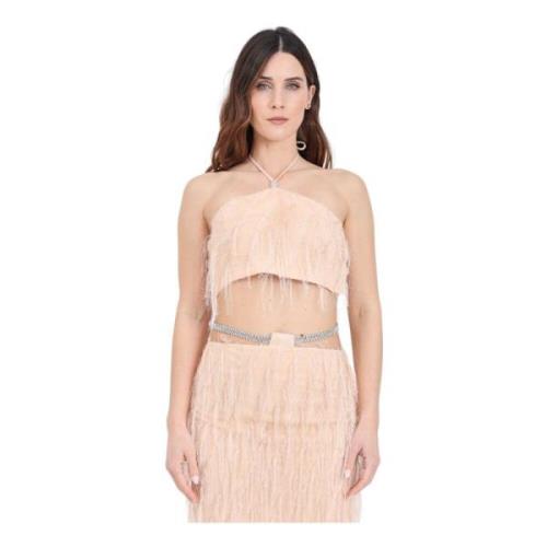 Simona Corsellini Sleeveless Tops Beige, Dam