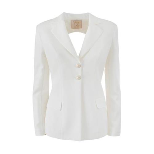 YES ZEE Vit Blazer Jacka Set Kvinnor White, Dam