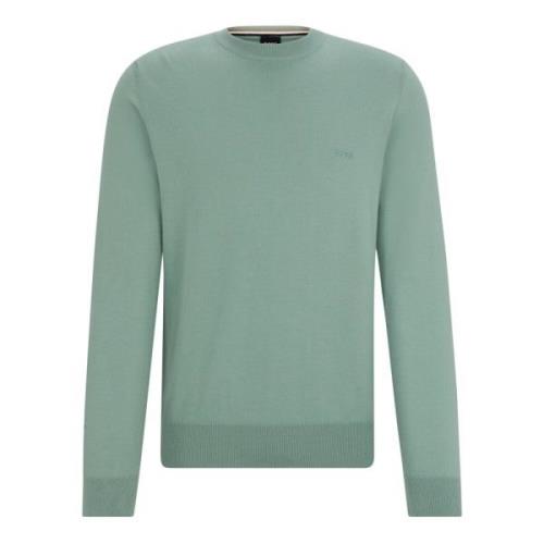 Hugo Boss Round-neck Knitwear Green, Herr