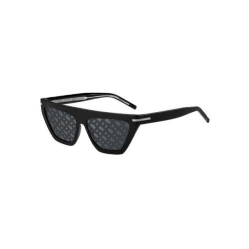 Hugo Boss Svart Grå Topplinjig Spegel Solglasögon Black, Unisex