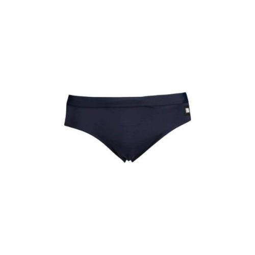 Karl Lagerfeld Enfärgad speedo med gummilogo Blue, Herr