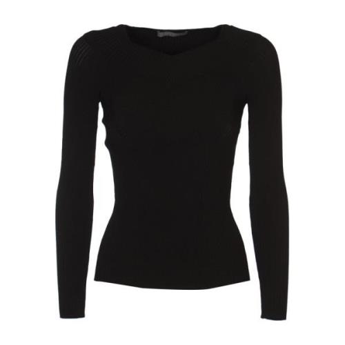 Alberta Ferretti Round-neck Knitwear Black, Dam