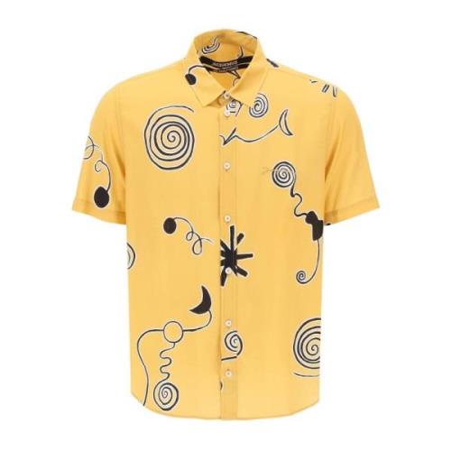 Jacquemus Arty Spiral Print Kortärmad Skjorta Yellow, Herr