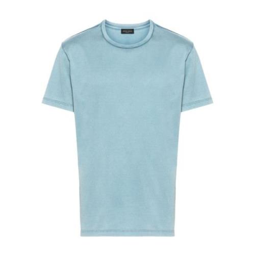 Roberto Collina Sol Effekt Crew Neck T-Shirts Blue, Herr