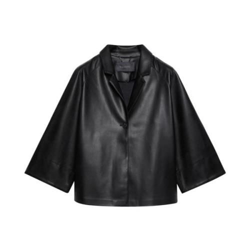 Elena Mirò Leather Jackets Black, Dam