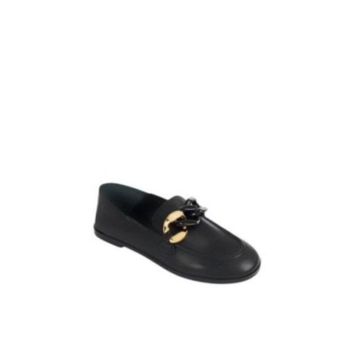 Chloé Svart Kedja Loafer Moccasin Skor Black, Dam