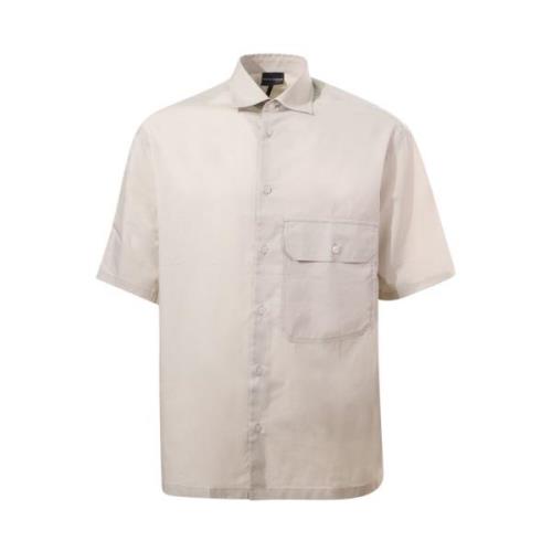 Emporio Armani Short Sleeve Shirts Gray, Herr