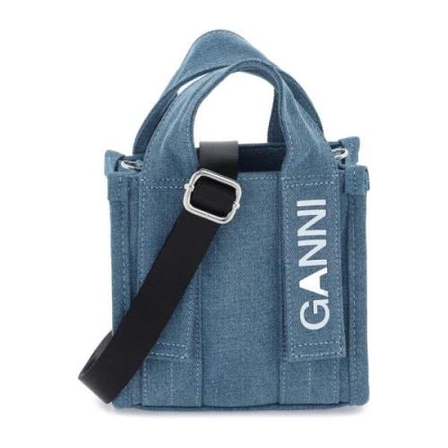 Ganni Tote Bags Blue, Dam