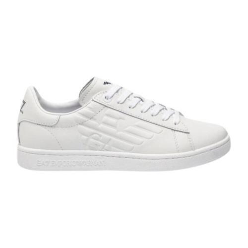 Emporio Armani EA7 Herr Logo Präglade Sneakers White, Herr