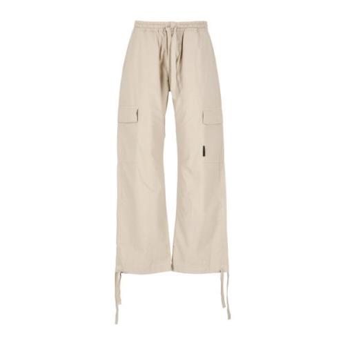 Msgm Cropped Trousers Beige, Herr