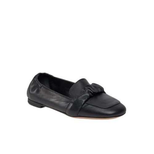 AGL Svart Kalvskinn Loafers Slip-On Stil Black, Dam