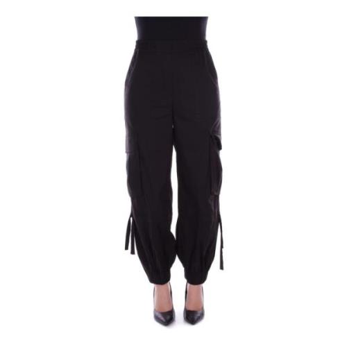 Semicouture Wide Trousers Black, Dam